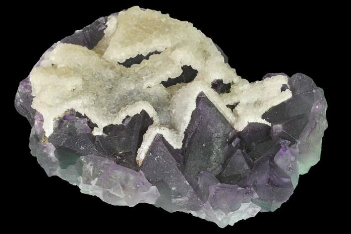 Purple-Green Octahedral Fluorite Crystal Cluster - Fluorescent! #142444
